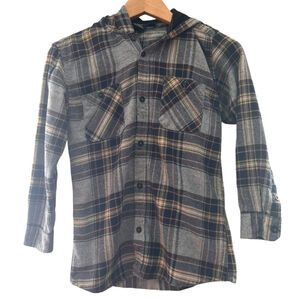 Burnside hoodie button down flannel size medium 10/12